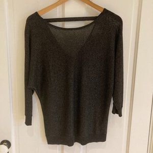 The White Company London black and silver metallic top